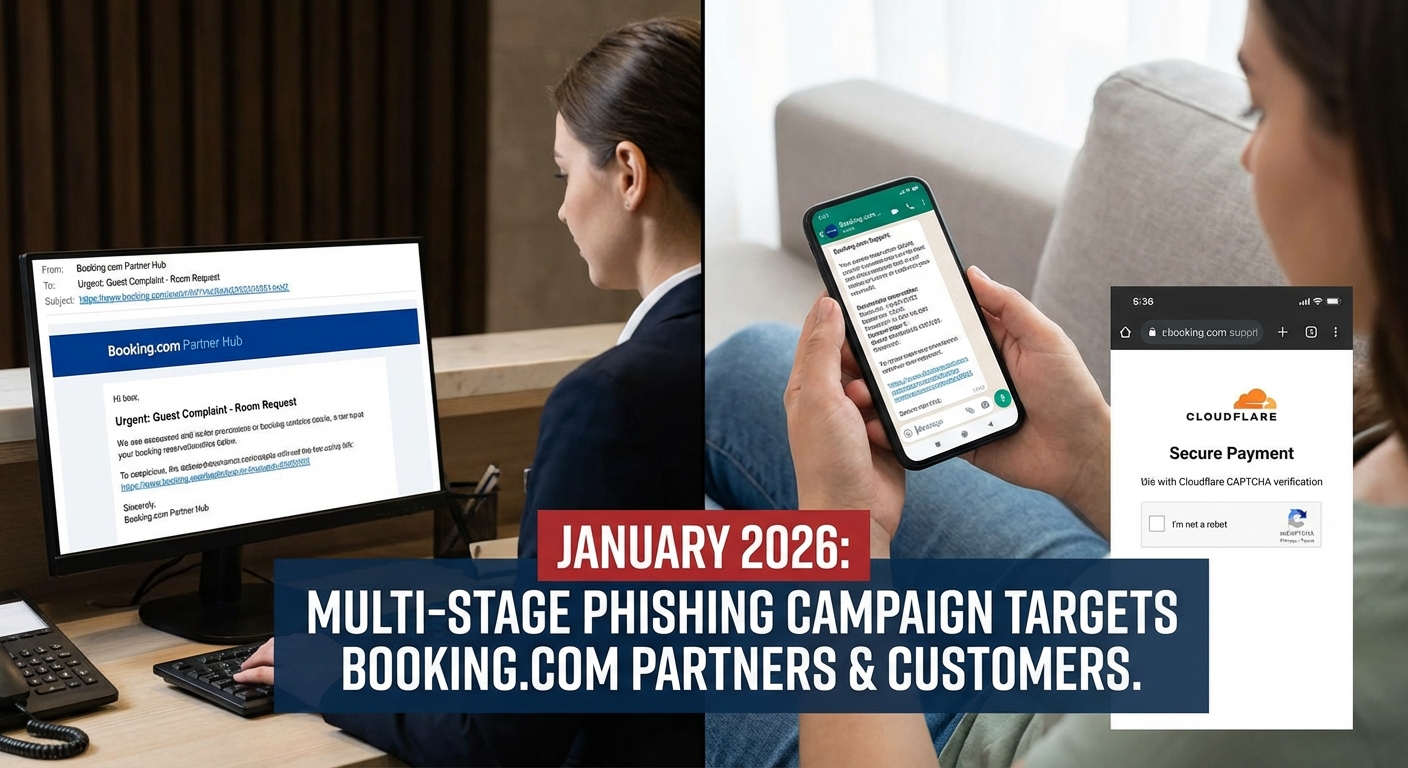 New Phishing Campaign Targets Booking.com Partners and Customers in Multi-Stage Financial Fraud Scheme